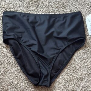 Time and Tru Black Bikini Swim Bottom High-Waisted